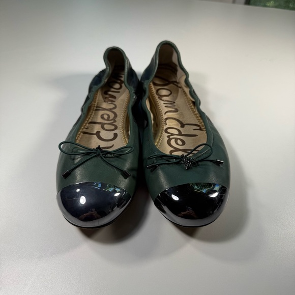 Sam Edelman Green with Metallic Toe Cap Ballet Flats Women’s Size 8.5 - Picture 2 of 14